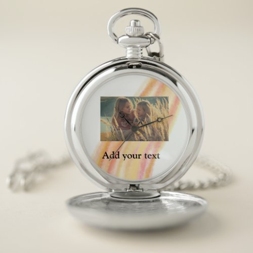 custom add your photo christmas personalized water pocket watch