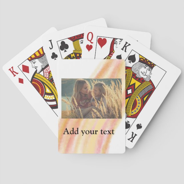 custom add your photo christmas personalized water poker cards (Back)