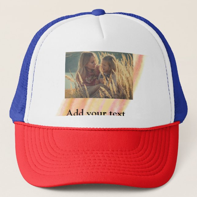 custom add your photo christmas personalized water trucker hat (Front)