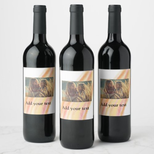 custom add your photo christmas personalized water wine label