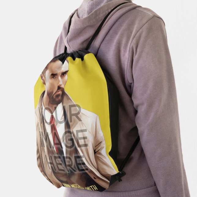 Custom Add Your Photo Drawstring Bag Backpack (Insitu)