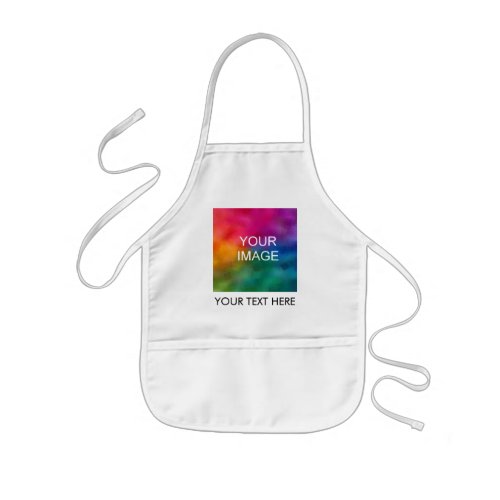 Custom Add Your Photo Image Text Here White Kids Apron