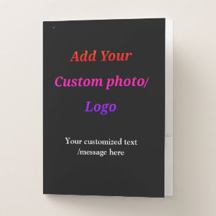 custom add your photo logo your text custom modern pocket folder