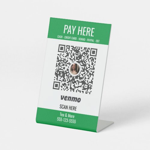 Custom Add Your QR Code Venmo Pay Here  Pedestal Sign