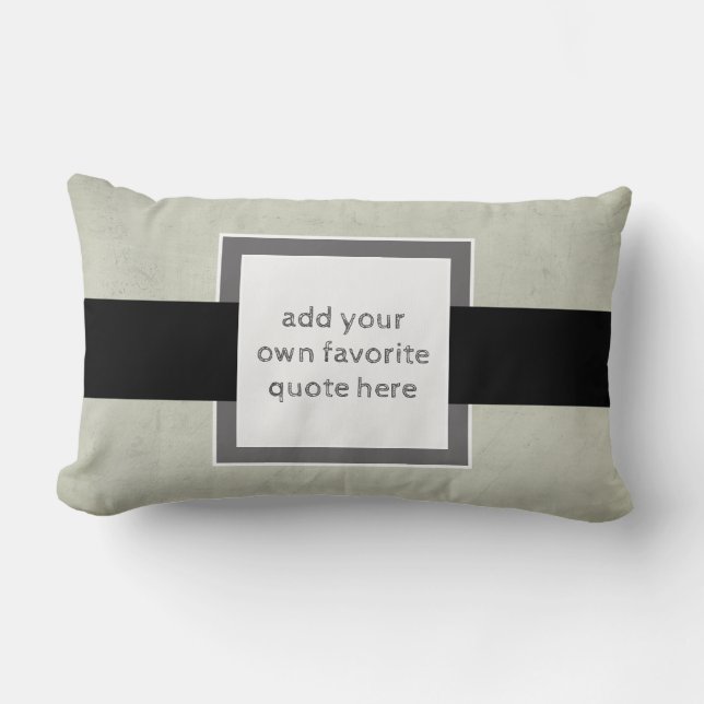 custom add your quote pillow modern gray and white (Front)