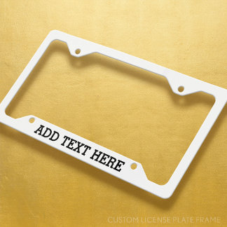 Custom - Add Your Text and Change Background Color License Plate Frame