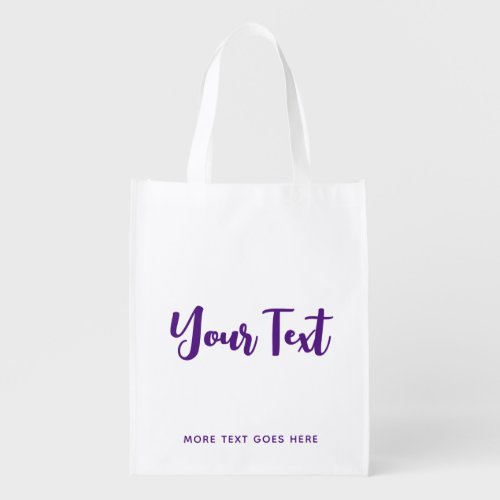 Custom Add Your Text Elegant Modern Top Template Grocery Bag