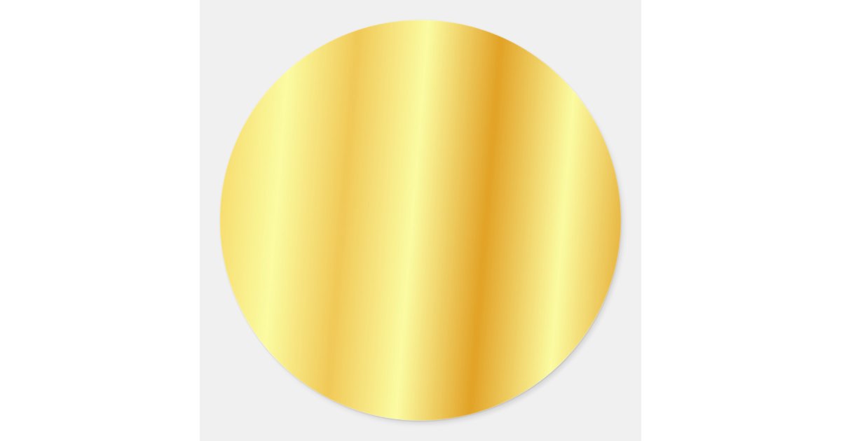 Custom Add Your Text Faux Gold Blank Template Classic Round Sticker ...