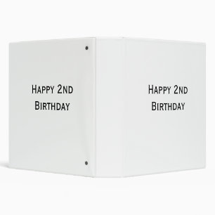 custom add your text happy birthday 2nd simple 3 ring binder