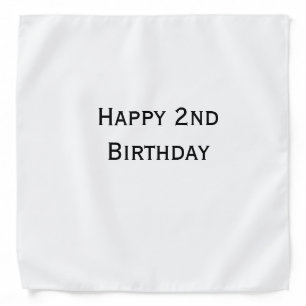 custom add your text happy birthday 2nd simple bandana