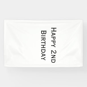 custom add your text happy birthday 2nd simple  banner