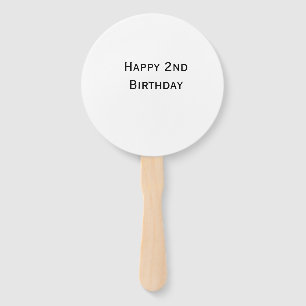 custom add your text happy birthday 2nd simple hand fan