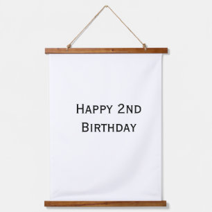 custom add your text happy birthday 2nd simple hanging tapestry