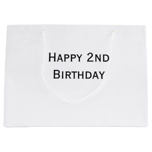 custom add your text happy birthday 2nd simple large gift bag