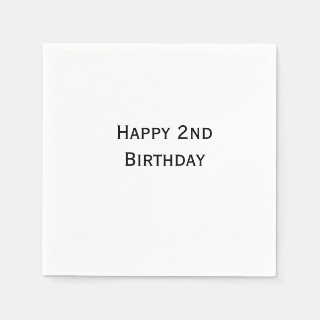 custom add your text happy birthday 2nd simple  napkins (Front)