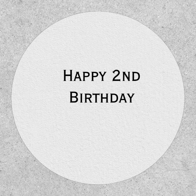 custom add your text happy birthday 2nd simple  patch (Front)