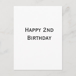 custom add your text happy birthday 2nd simple postcard