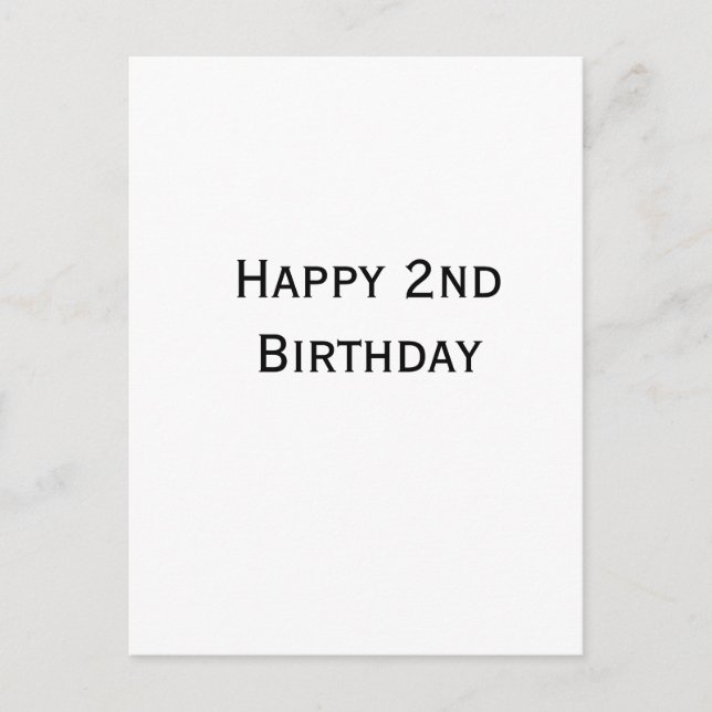 custom add your text happy birthday 2nd simple  postcard (Front)