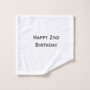 custom add your text happy birthday 2nd simple wash cloth