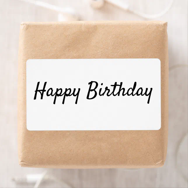custom add your text happy birthday label | Zazzle