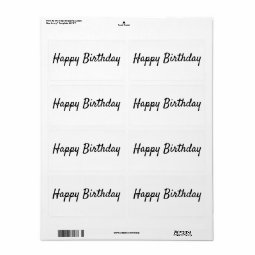 custom add your text happy birthday label | Zazzle