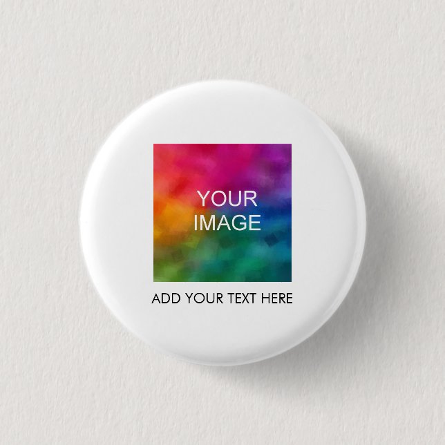 Custom Add Your Text Image Photo Business Logo Button (Front)