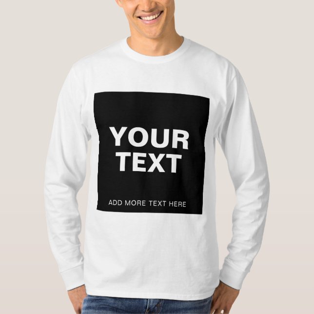 Custom Add Your Text Name Photo Mens Long Sleeve T-Shirt (Front)