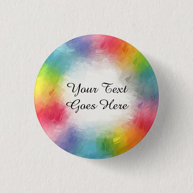 Custom Add Your Text Name Template Colorful Round Button (Front)