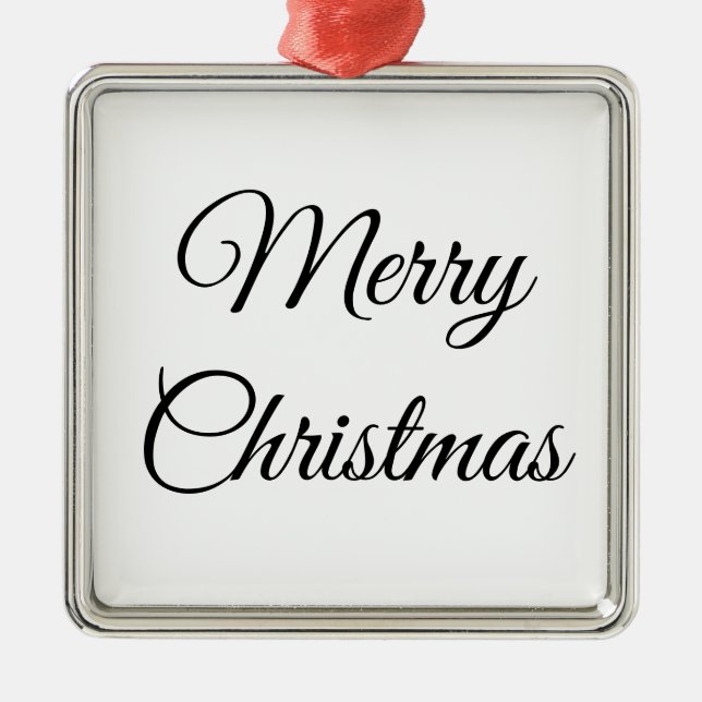 custom add your text photo christmas personalized metal ornament (Front)