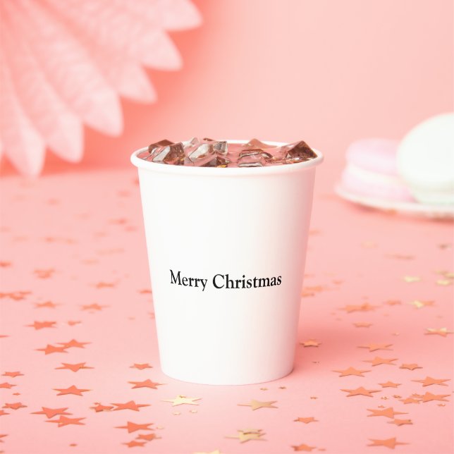 custom add your text photo christmas personalized paper cups (Insitu)