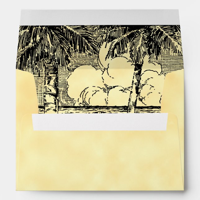 Custom Addres Tropical Beach Etching Envelop Envelope (Back (Bottom))