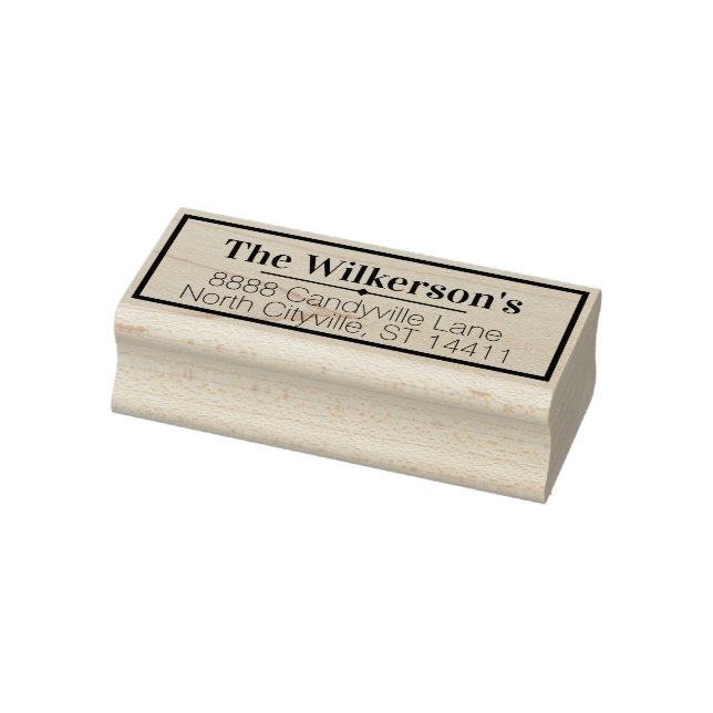 Custom Address and Name with Frame Rubber Stamp (Stamp)