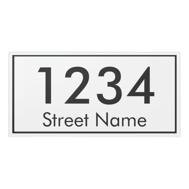 Custom Address House Number Sign (Classic Front)