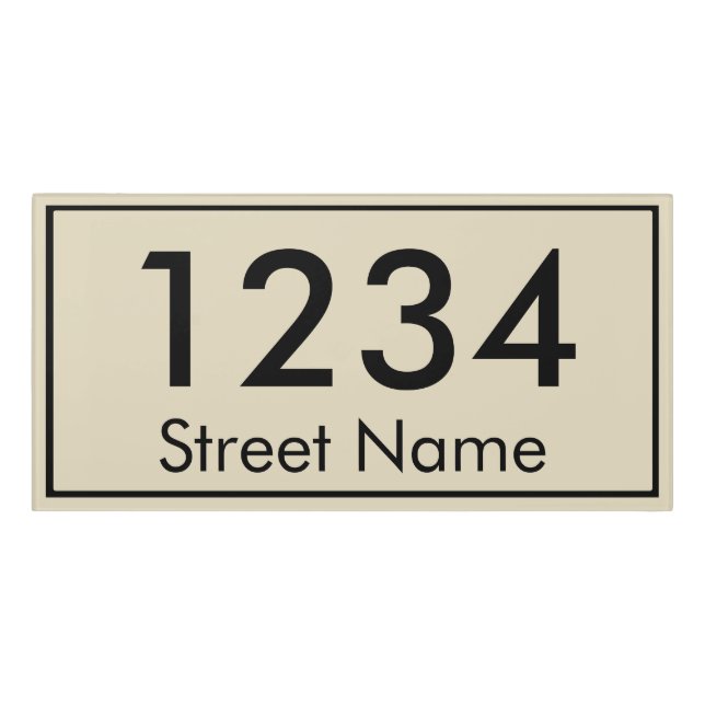 Custom Address House Number Sign (Classic Front)