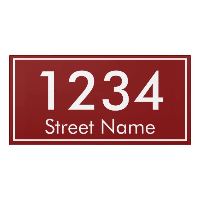 Custom Address House Number Sign (Classic Front)