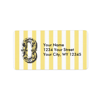 Custom Address Label Monogram Letter O With Yellow