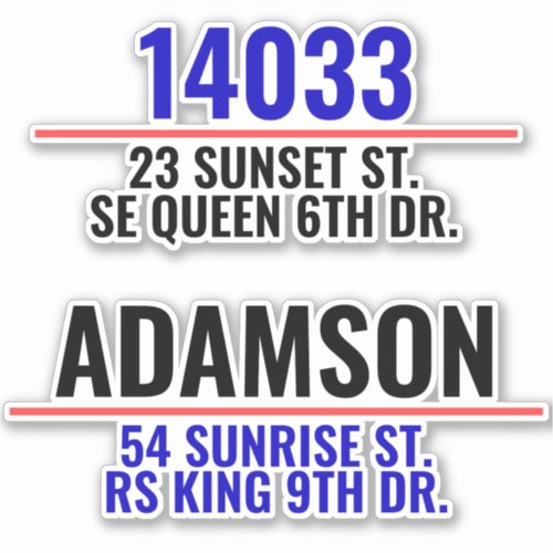 Custom Address Mailbox Numbers Family Last Name Sticker