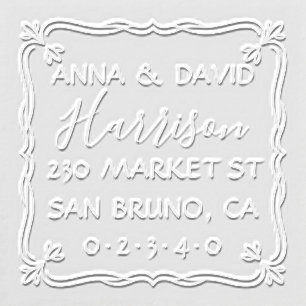 Custom Address & Name - Elegant Deco Border Embosser
