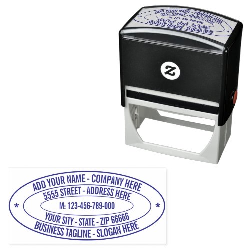 Custom Address Name Info Oval Self_Inking Stamp