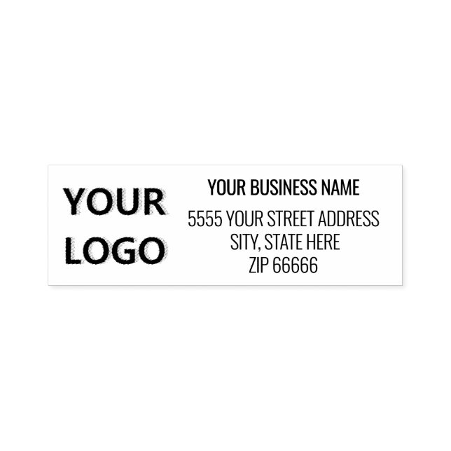 Custom Address Name Self-inking Stamp with Logo (Design)