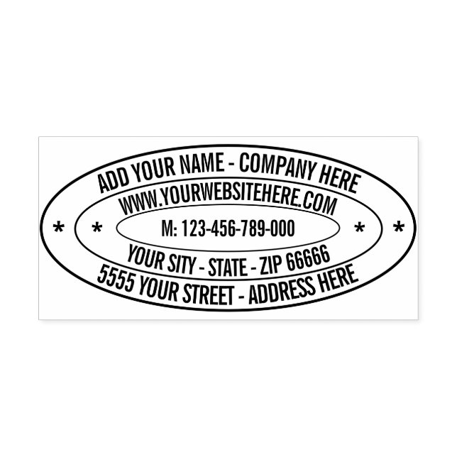 Custom Address Name Website Phone Rubber Stamps (Imprint)