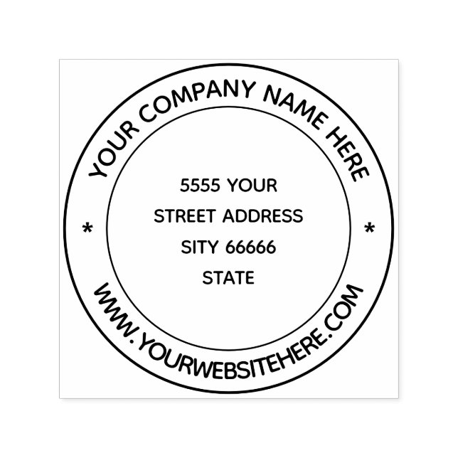 Custom Address Round Self-inking Stamp Template (Design)