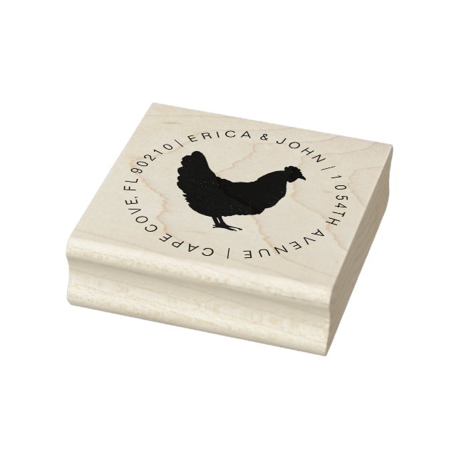 Custom address rubber stamp, Chicken hen Stamp (Stamp)
