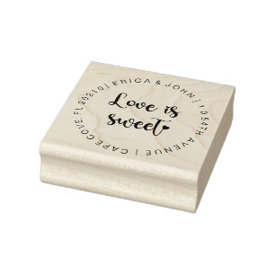 Custom address rubber stamp, Love is sweet Stamp