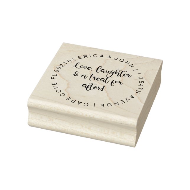 Custom address rubber stamp, Love & laughter wed Rubber Stamp (Stamp)
