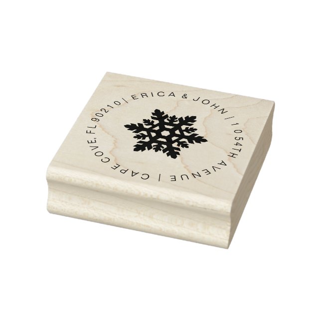 Custom address rubber stamp, snowflake stamp (Stamp)
