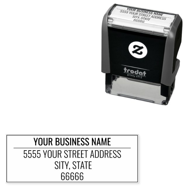 Custom Address Self-inking Rubber Stamp Template (In Situ)