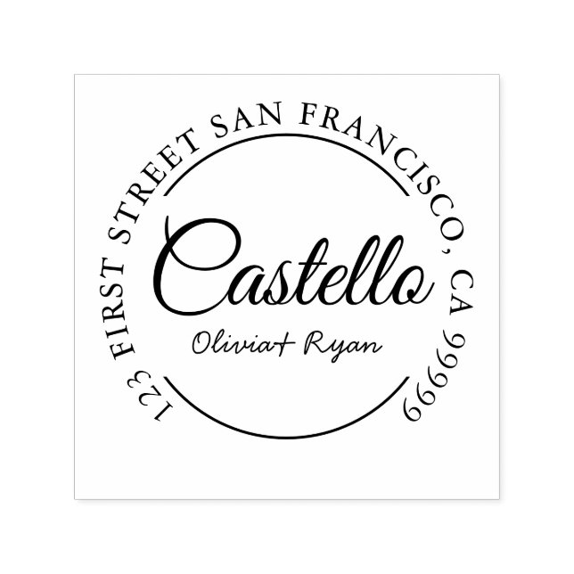 Custom Address Stamp, Wedding Stamp, "Castello" Se Self-inking Stamp (Design)