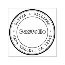 Custom Address Stamp, Wedding Stamp, "Castello"