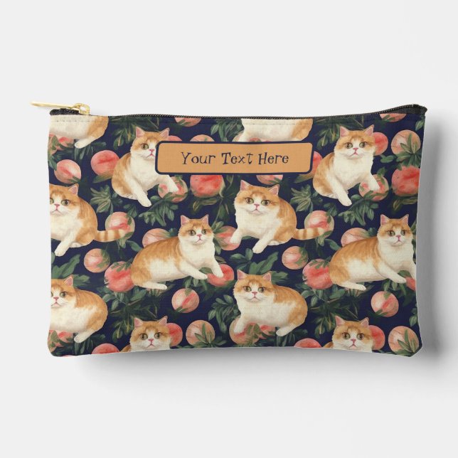 Custom Adorable Cat Pencil Case Accessory Pouch (Front)